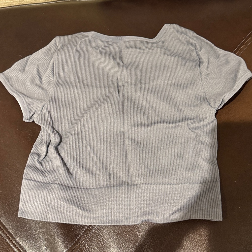 Wild Fable Light Gray Ribbed Crop Top - Picture 3 of 3